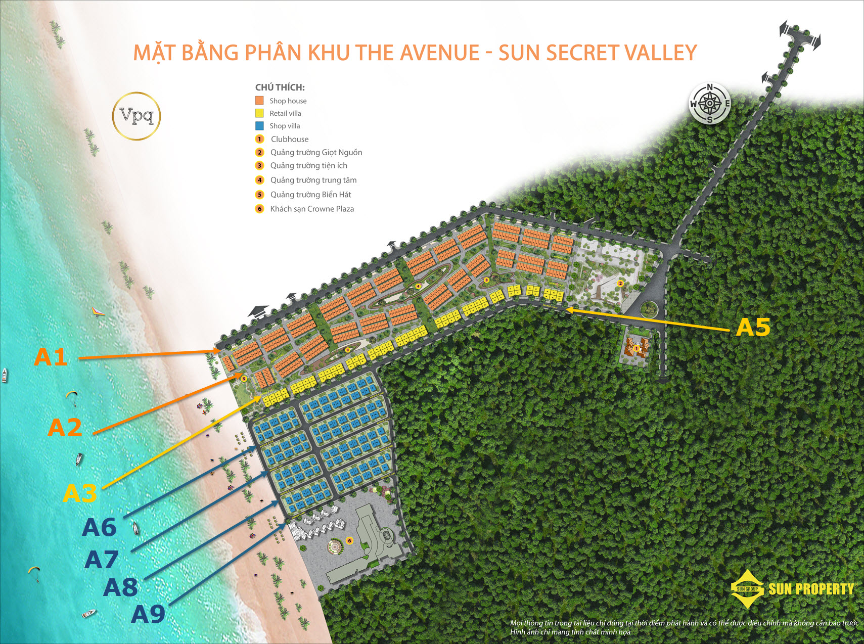 Mặt bằng phân khu The Avenue - Sun Secret Valley